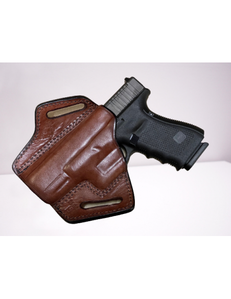 HOLSTER JMC OWB (OUTSIDE WAIST BAND) FAUVE POUR GLOCK 19 GEN4 DROITIER
