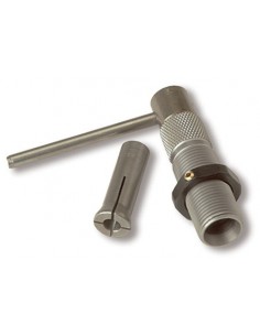 Appareil pour retirer les balles serties, sans collet intérieur.