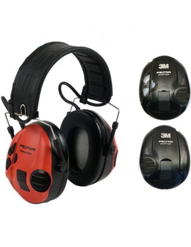 CASQUE PELTOR SPORTAC COQUE ROUGE/NOIR