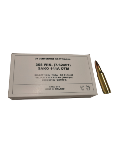 MUNITION SAKO 308 WIN  141A OTM 168...