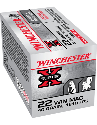 Munition winchester 22 WIN MAG SUPER X 40gr jacketed HP en vrac de 150