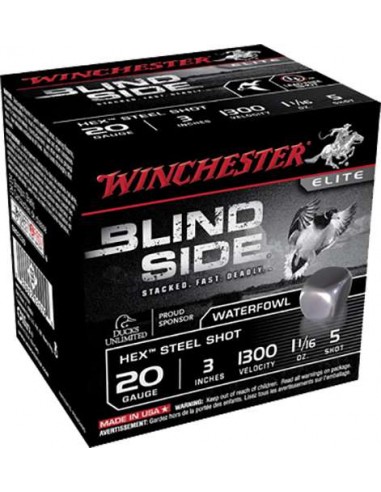 MUNITIONS WINCHESTER CAL 20/76 MAGNUM BLINDSIDE N°5ACIER * BOITE DE 25