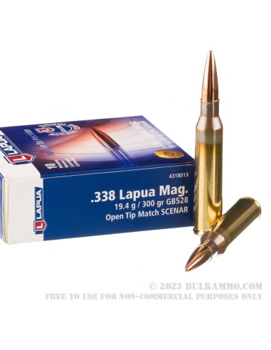 MUNITION HORNADY 338 LAPUA 300 GR SCENAR