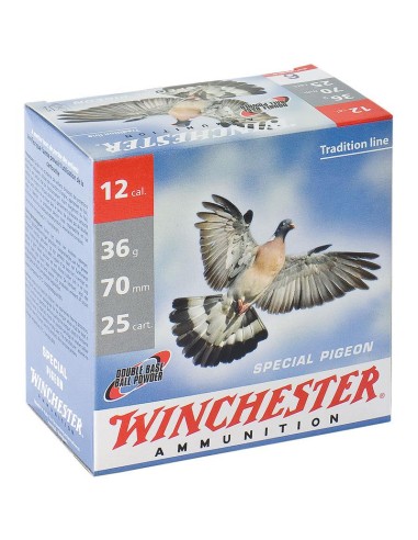 MUNITION WINCHESTER SPECIAL PIGEON CAL 12/70 36GR PLOMB N°7 BTE25