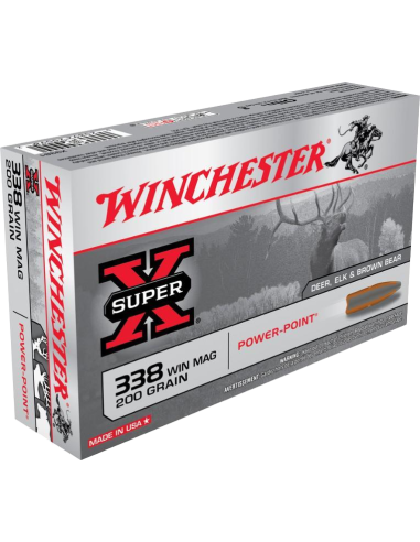Munition Winchester 338 WIN  200 GR POWER POINT boite de 20