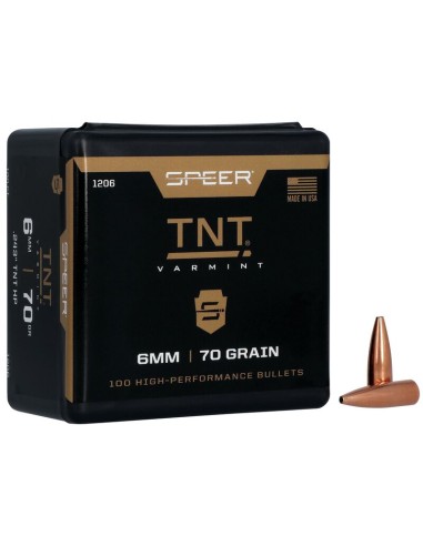 BALLES SPEER 6MM (.243) 70GR TNT HP :...