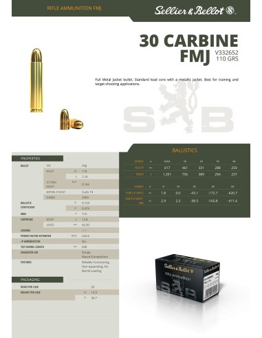 Munitions Sellier & Bellot 30 M1...