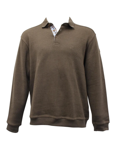 SWEAT COL BOUTONNE CAMEL L