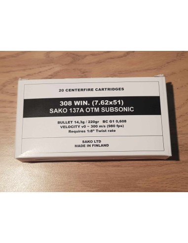 MUNITIONS SAKO 308 WIN 220gr...