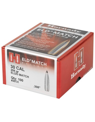 BALLES HORNADY 308 208GR ELD-MATCH...