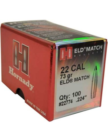 BALLES HORNADY 22 CAL 73GR ELD MATCH...