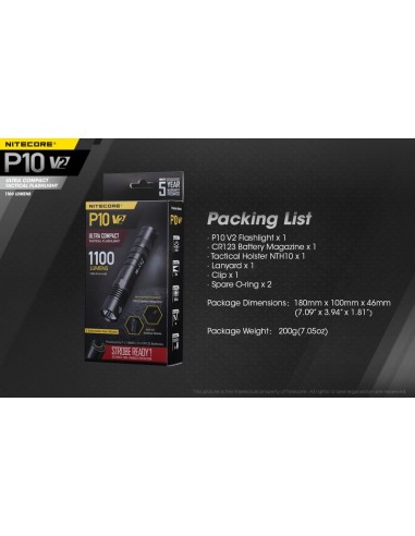 LAMPE NITECORE P10V2 1100 LUMENS