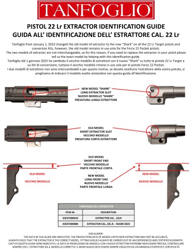 EXTRACTEUR CAL. 22LR TANFOGLIO...
