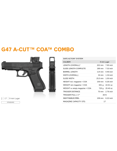 PISTOLET GLOCK 47 FS A-CUT COMBO...