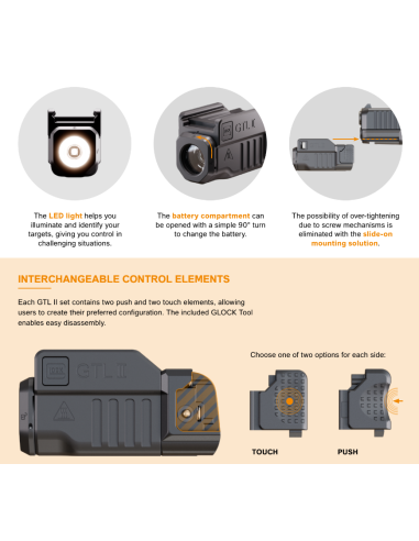 LAMPE GLOCK GTL II LED 01 SET