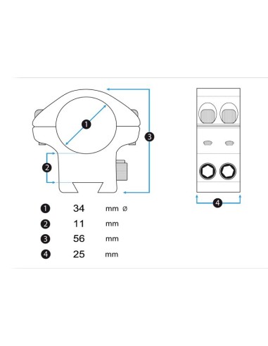 MONTAGE WHEELER 34 MM MEDIUM PICATINNY