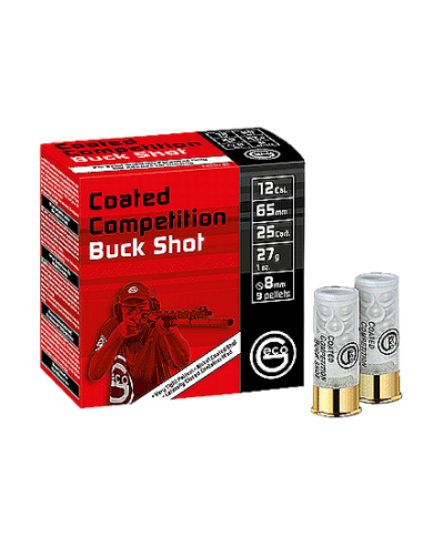 Cartouche GECO cal. 12/65 Compétition Buck Shot