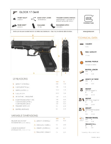 PISTOLET GLOCK 17 GEN6 OR FS 9X19