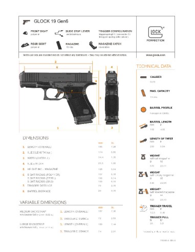 PISTOLET GLOCK 19 GEN6 OR FS 9X19