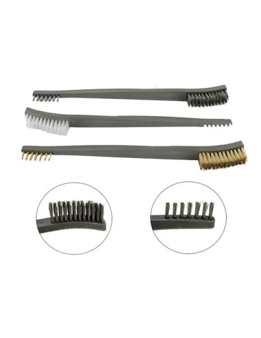 LOT DE 3 BROSSES DEUX TETES BRONZE...
