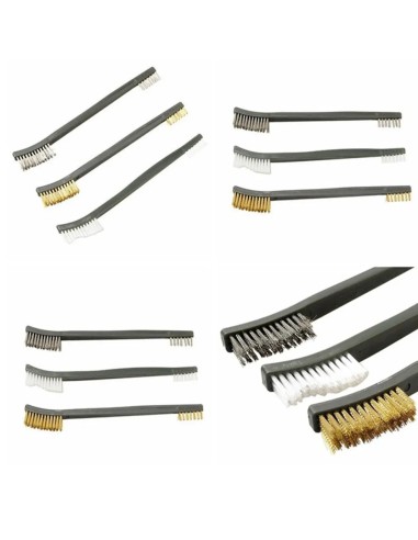 LOT DE 3 BROSSES DEUX TETES BRONZE...