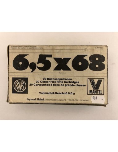 RWS - Boite de 20 cartouches de grande chasse VMantel - Calibre 6,5x68