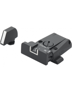 HAUSSE REGLABLE ET GUIDON LPA lisere BLANC GLOCK 17,19,20,21,22,23,25,26,27,28,29,30,31,32,34,35