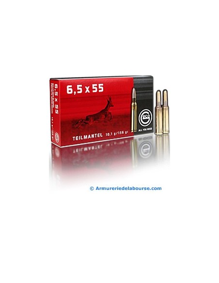 Munition Geco 6.5x55 Swedish 155grs 1/2 blindée