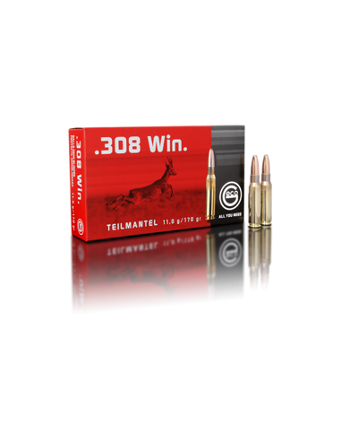 Munition Geco 308 Win 170gr 1/2blindée bte de 20