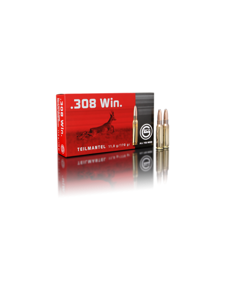 Munition Geco 308 Win 170gr 1/2blindée bte de 20