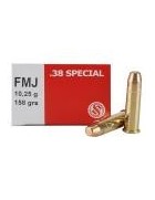 Munition Sellier & Bellot 38 Spécial 158gr FMJ