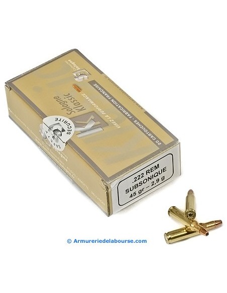 Munition Sologne Klassic 222 Rem Subsonique 45gr