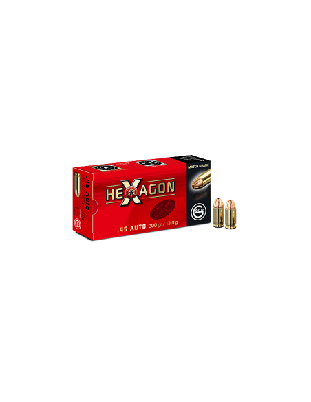 MUNITION GECO 45ACP 200GR HEXAGON * BOITE DE 50