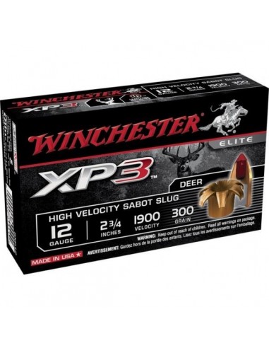 Cartouches à balles Winchester Slug  XP3 Cal12/70