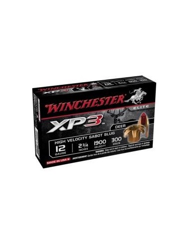 Cartouches à balles Winchester Slug  XP3 Cal12/70