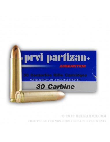 15- Munitions Prvi Partizan 30 M1 Carbine 7.1g/110grs FMJ RN